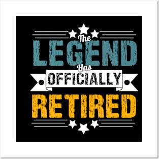 The Legend Has Officially Retired Funny Retirement T-Shirt Funny Retirement Gifts. Cool Retirement T-Shirts. Posters and Art